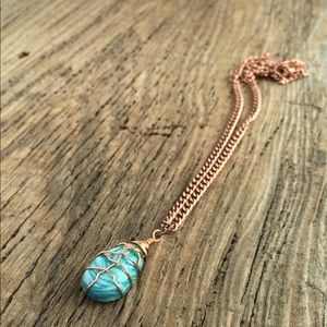 Wire wrapped resin pendant